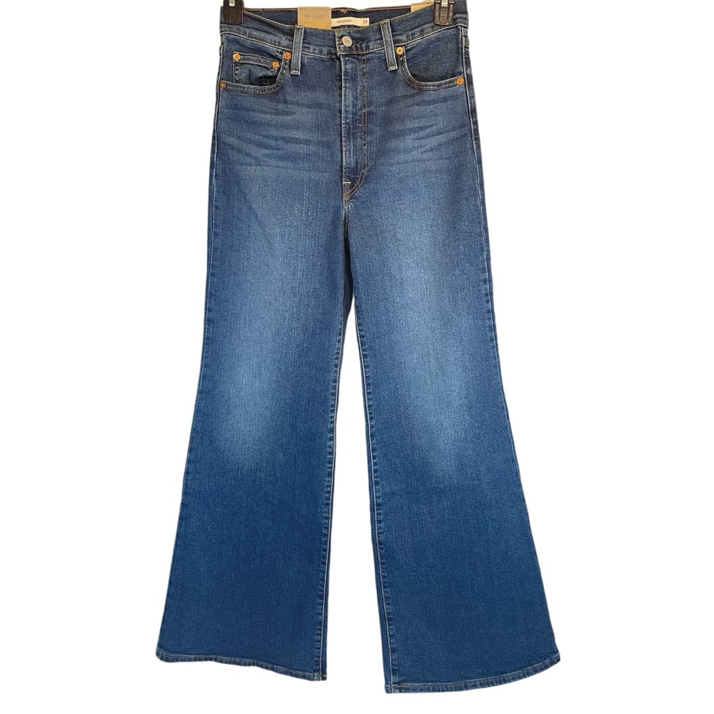 SOLD-Levi's Super-High Rise Ribcage Bell Flare Blue Jeans Women’s NWT Size 29X32 - Picture 1 of 16